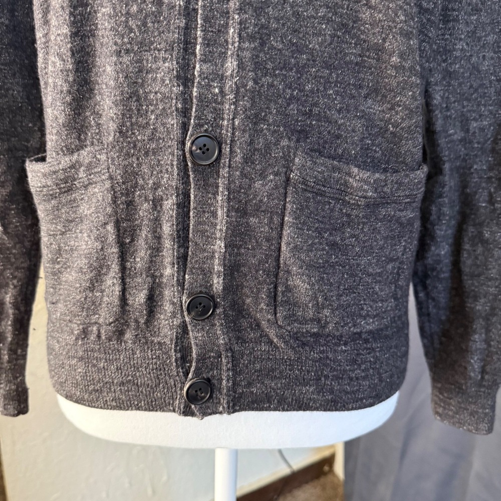 J.Crew Womens Wool Linen Blend Cardigan Sweater Charcoal Gray Style - Picture 6 of 11